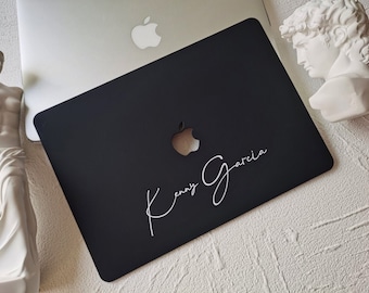 Personalized BLACK Macbook Case Solid cover | Macbook Air 13, Pro 13 14 16, M1 M2 2023, Custom Name