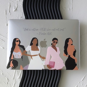 Illustration personnalisée de la patronne, coque transparente pour Macbook | Macbook Air 13, Pro 13 14 16, M1 M2 M3 2024