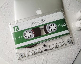 Audio Cassette Macbook Case, Personalized Clear Laptop Cover