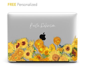 Van Gogh Sunflowers Macbook Case, Personalized Clear Cover