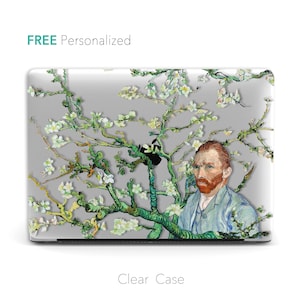 Van Gogh inspired Almond Blossom, Personalized Clear Macbook CASE  | Macbook Air 13, Pro 13 14 16, M1 M2 2023