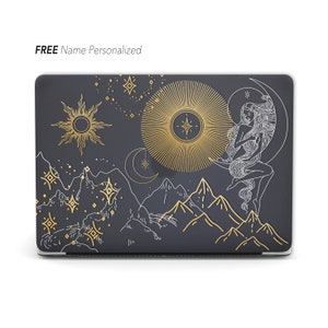 Aesthetic Esoteric Celestial, Macbook Black matte Case | Macbook Air 13, Pro 13 14 16, M1 M2 2023