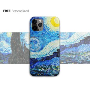 Van Gogh Painting Phone Case- Starry Night | for iPhone 14, 14 Pro, 13 Pro Max, X, XR, XS Max, 8, 7 & Plus | Personalized SOFT Case
