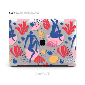 マティスにインスパイアされた抽象的な女性像のクリア Macbook ケース、パーソナライズされた美学 | Macbook Air 13、Pro 13 14 16、M1 M2 2023