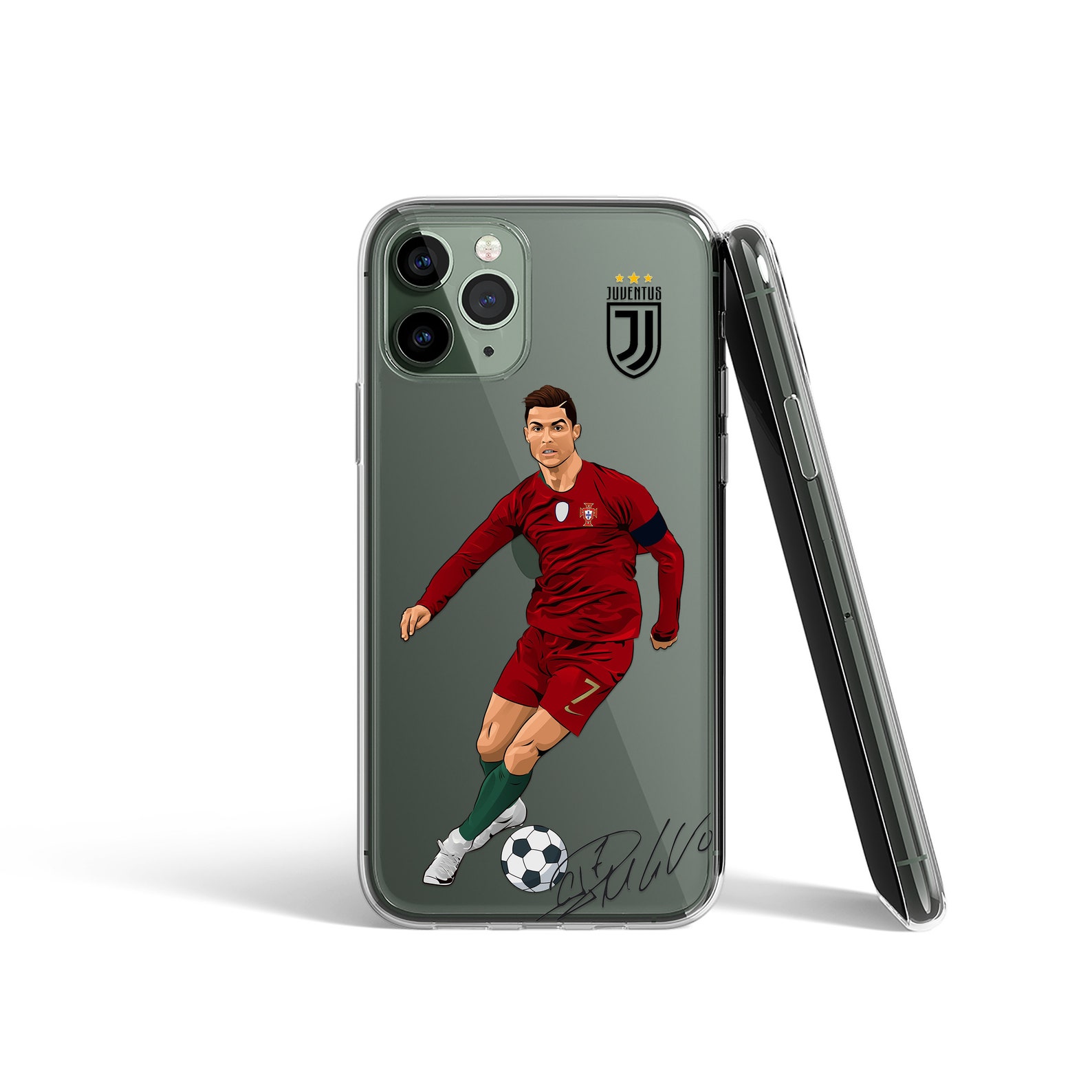 Cristiano Ronaldo Clear Phone Case with Keychain for iPhone Etsy