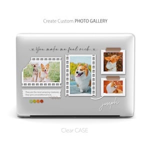 Collage personnalisé pour votre animal de compagnie, étui transparent pour Macbook, cadeaux commémoratifs pour un couple de bébés animaux | Étui pour Macbook Air 13 Pro13, Pro 14 Pro 16 2022 M2