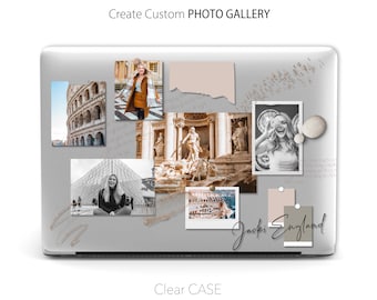 Personalized Your Photo Collage, Clear Macbook Case Memorial Gifts for couple baby pets | Macbook Air 13 Pro13 Case, Pro 14 Pro 16 2022 M2