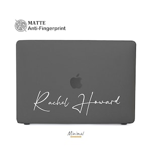 Personalisierte Graphite Anti-Fingerprint Matte Macbook Hülle Schwarz klar | Macbook Air 13, Pro 13 14 16, M1 M2 2023