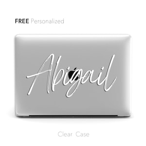 Funda transparente personalizada con nombre para MacBook Air 13, Pro 13 14 16, M1 M2 2023, tapa dura, regalo de cumpleaños, pareja