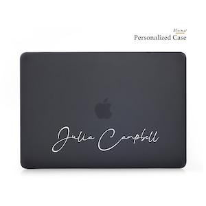 Personalisierte Schwarz Matte Macbook Hülle pink rot grau blau klar | Macbook Air 13, Pro 13 14 16, M1 M2 2023, Benutzerdefinierter Name