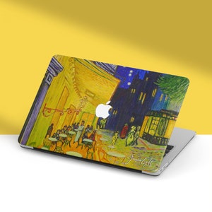 Van Gogh Art, Macbook Case Personalized, Cafe Terrace at Night | Macbook Air 13, Pro 13 14 16, M1 M2 2023 | Custom Keyboard Skin