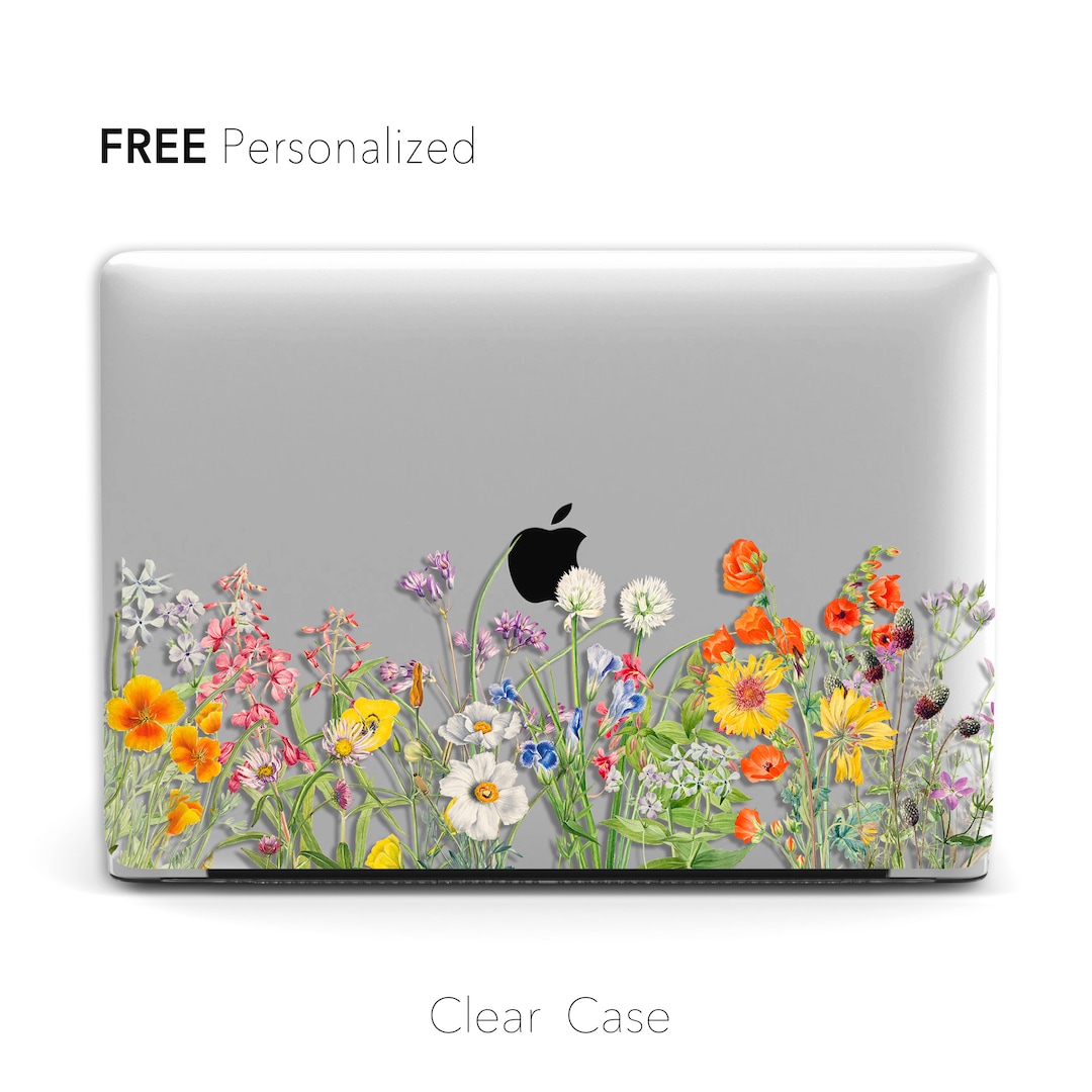 Wildflower Clear MacBook Case, Personalized Floral Design - Etsy