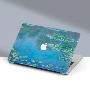 Claude Monet Painting, Macbook Case Personalized Name, Water Lilies | Macbook Air 13, Pro 13 14 16, M1 M2 2023 | Custom Keyboard Skin