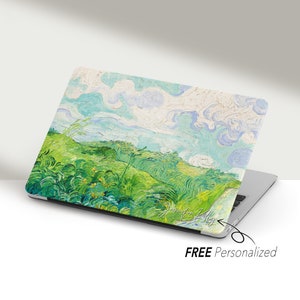 Personalized Van Gogh Macbook Case Hard Cover, Green Wheat Fields Painting | Macbook Air 13, Pro 13 14 16, M1 M2 2023 | Custom Keyboard Skin