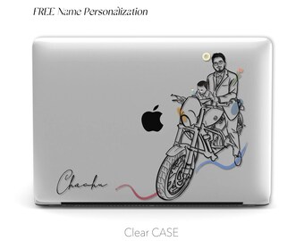 CUSTOM Photo Portrait Line Art Macbook Case | Macbook Air 13 Pro 13 Pro 14 Pro 16 2021 M1, Personalized Clear Matte Case