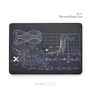 Quantum Mechanic formulas Macbook Black Matte, Clear Case, Personalized Name | Macbook Air 13, Pro 13 14 16, M1 M2 2023