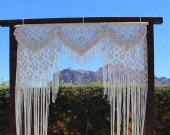 Handmade Macrame Wedding Backdrop, Macrame Wall Hanging,Macrame Door Hanging,Room Divider,Macrame Curtain,Macrame Wedding Arch Arbor