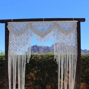 Handmade Macrame Wedding Backdrop, Macrame Wall Hanging,Macrame Door Hanging,Room Divider,Macrame Curtain,Macrame Wedding Arch Arbor