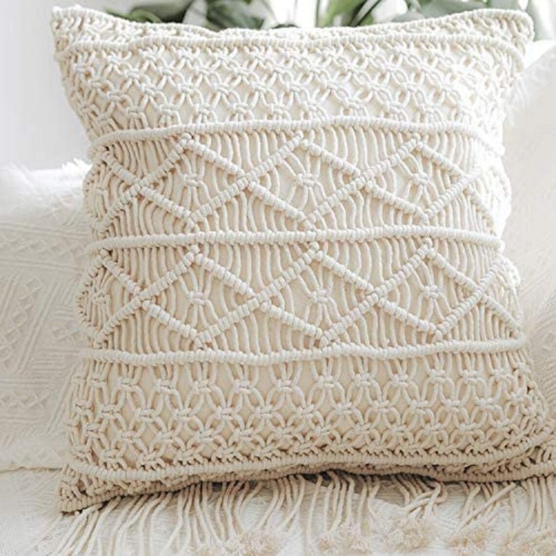 Macrame Pillow cover cushion cover Bohemian home decor Etsy