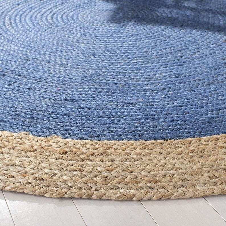 4x4, 5x5, 6x6 7x7 8x8 Ft. Round Table Rug in Palm/Hemp rug/Area Rugs/Floor Rugs/Large Rugs/Handmade Rug/Carpet/Wool Rug/round rug/Antique image 3