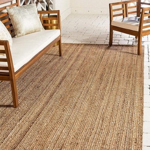 4x4, 5x5, 6x6 7x7 8x8 Ft.Home Decor Rugs/Hemp rug/Area Rugs/Floor Rugs/Large Rugs/Handmade Rug/Carpet/Wool Rug/Jute Rugs afbeelding 2