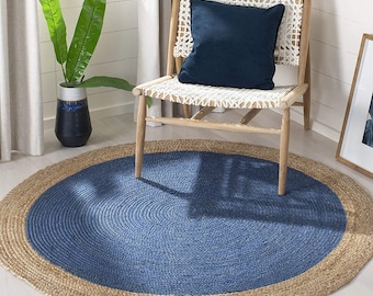 4x4, 5x5, 6x6 7x7 8x8 Ft. Round Table Rug in Palm/Hemp rug/Area Rugs/Floor Rugs/Large Rugs/Handmade Rug/Carpet/Wool Rug/round rug/Antique