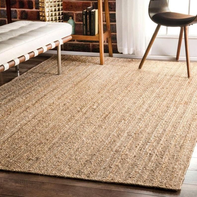 4x4, 5x5, 6x6 7x7 8x8 Ft.Home Decor Rugs/Hemp rug/Area Rugs/Floor Rugs/Large Rugs/Handmade Rug/Carpet/Wool Rug/Jute Rugs afbeelding 1