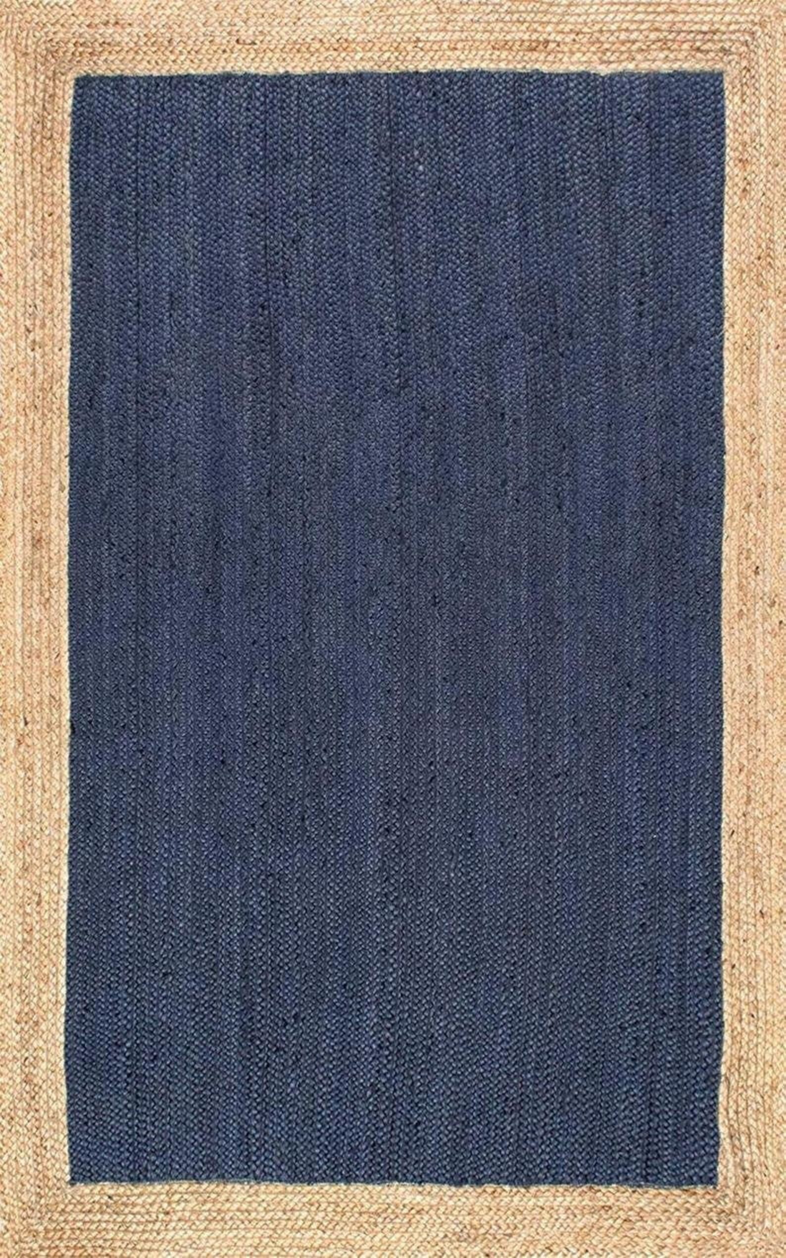 2X33X54X65X86X9100 Natural handmade blue jute rug Hand Etsy