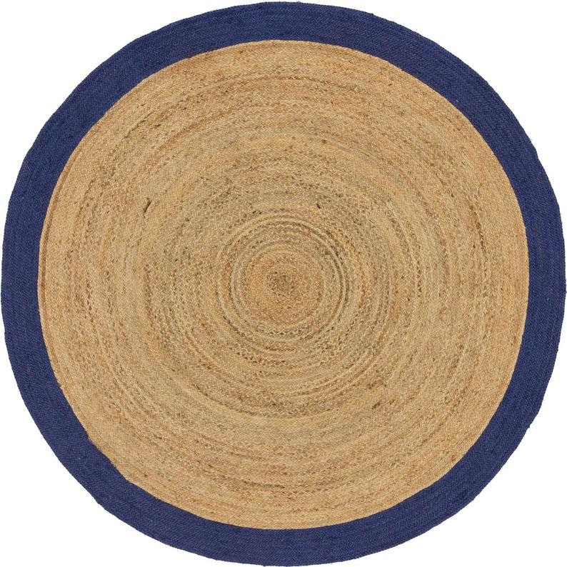 4x4ft. 5x5ft. 6x6ft. Natural Jute Round Rug. Jute and Herb Dye Etsy