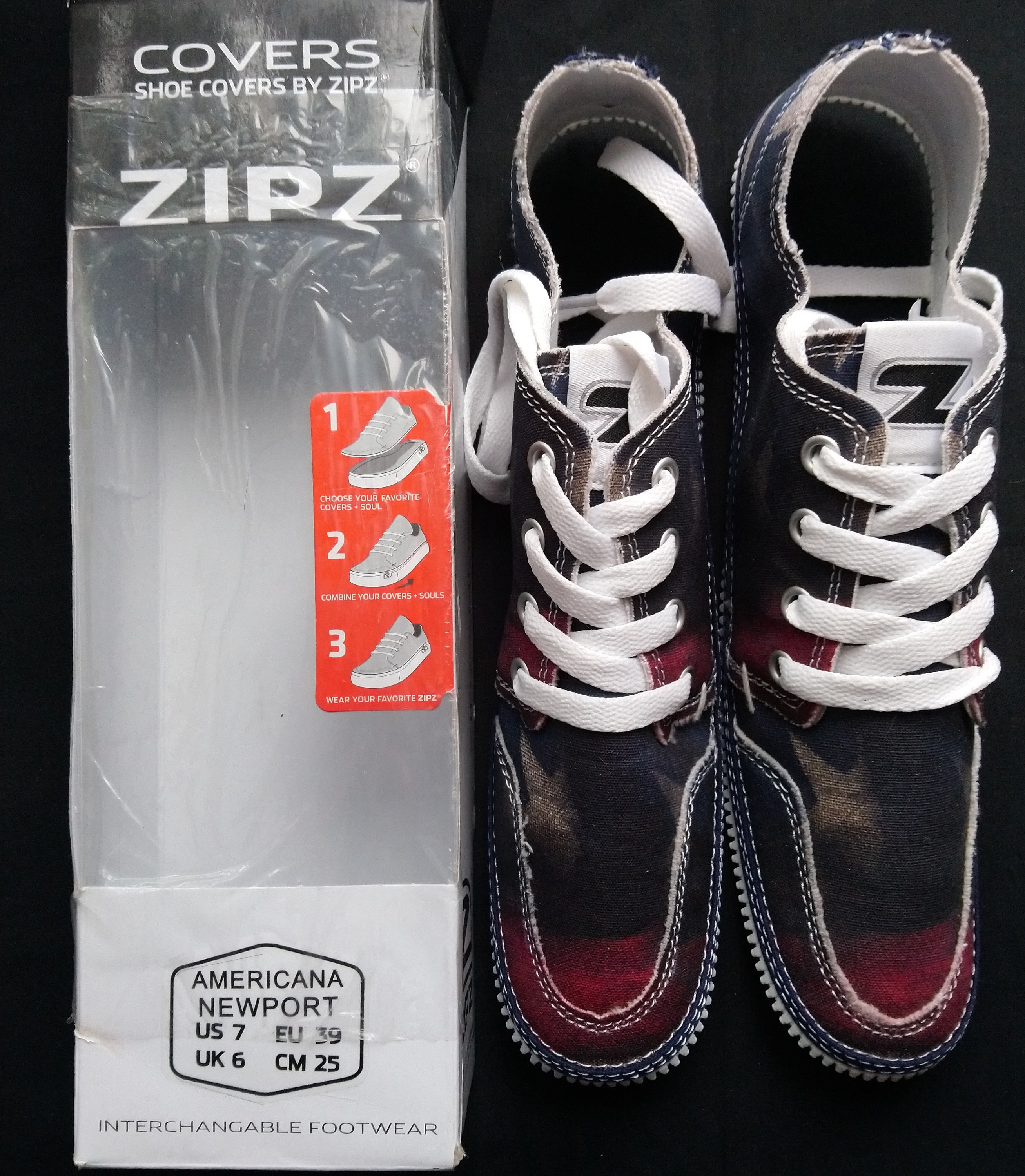 Zipz Born California Designed USA Interchangable Shoe Trainers Covers