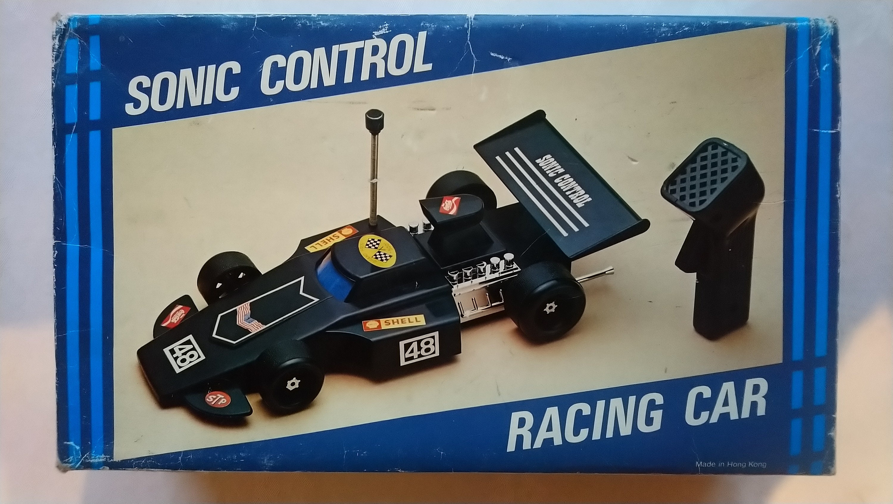 Sonic Control Racing Car New Unused Boxed Original C1970s 30 cm long Preserved in Original Box Rare Early Hong Kong Collectable Toy