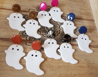 Halloween earrings, ghost earrings, Halloween, Halloween earrings, ghost clay earrings, fun