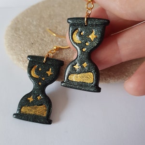 pendientes de tarot, reloj de arena, pendientes místicos, pendientes de reloj de arena, pendientes espirituales, pasa el tiempo