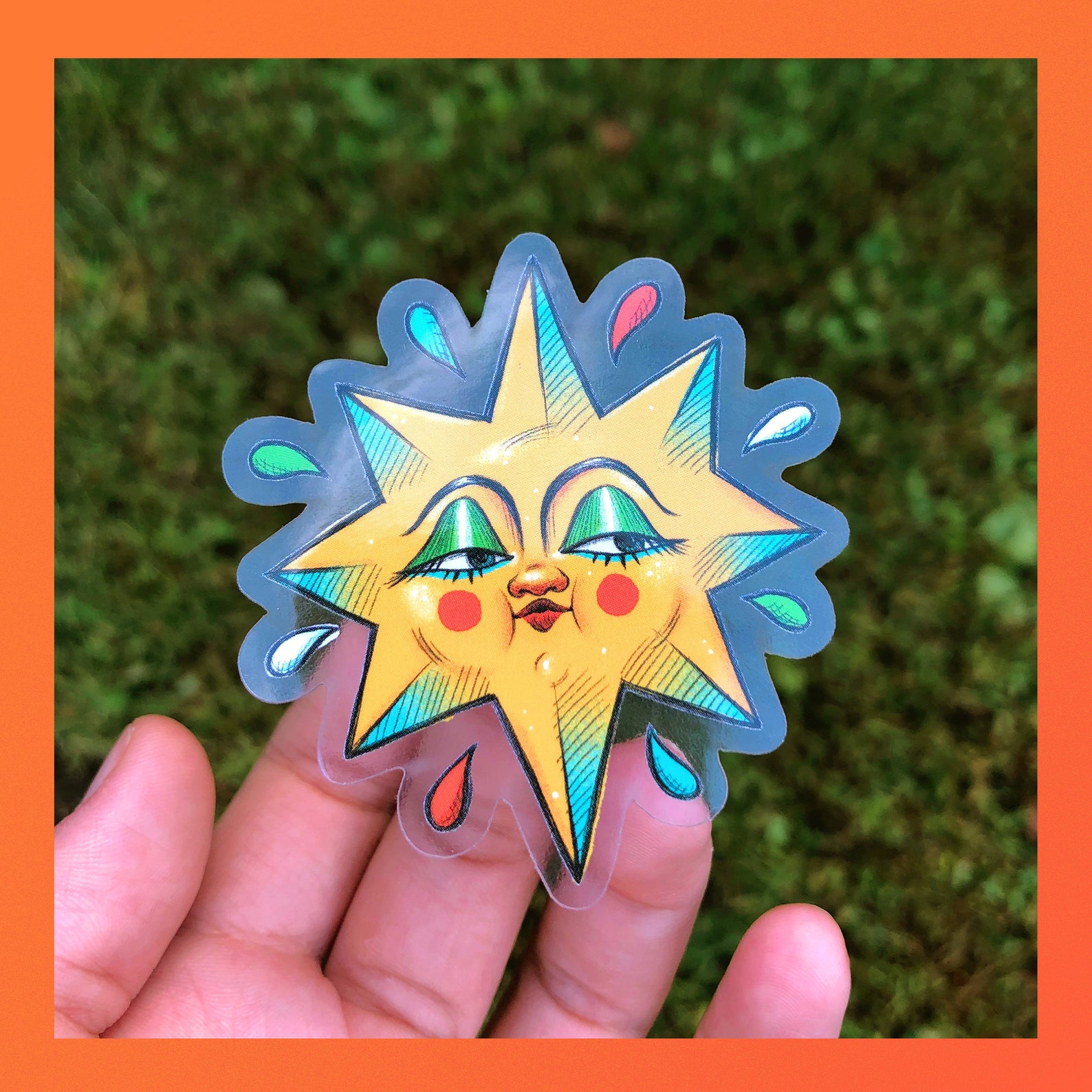 Star Translucent Sticker Etsy