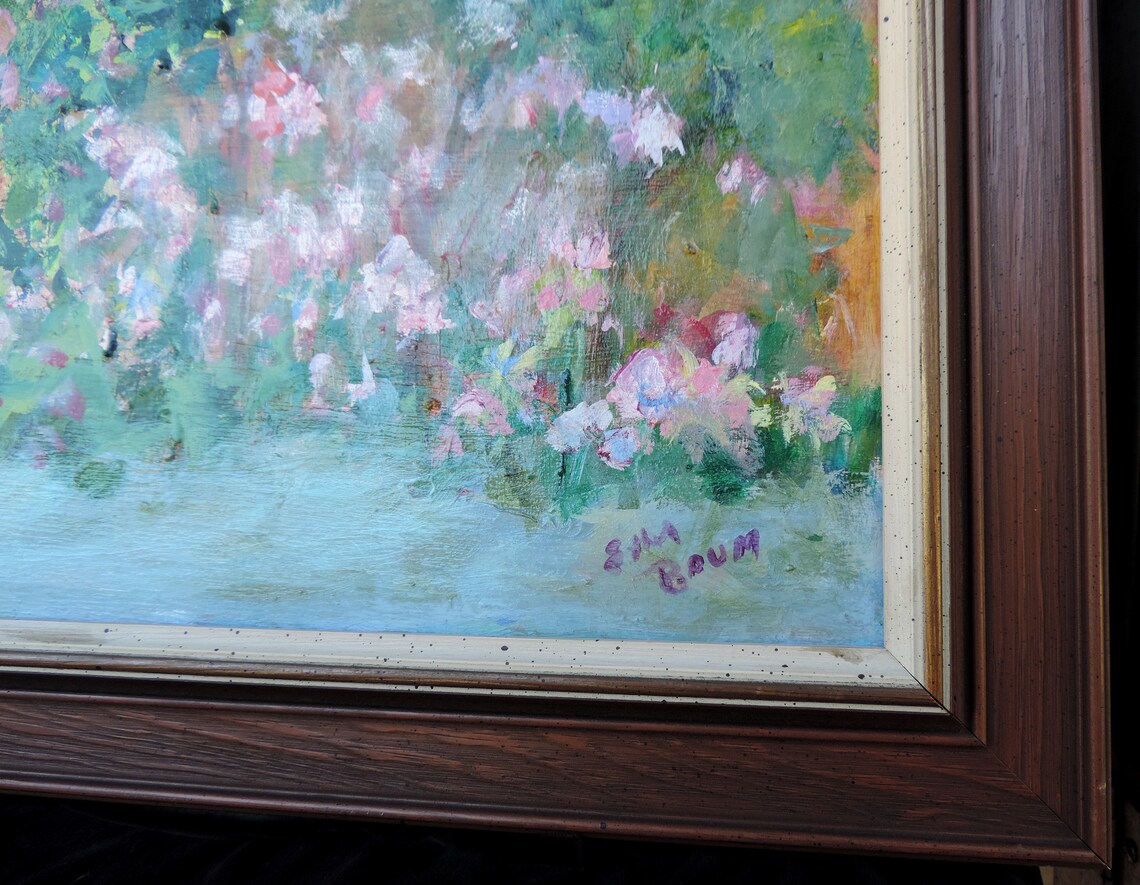 Original Oil painting on Masonite in Wood Frame w Vibrant Etsy