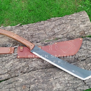 Custom Handmade Machete Sword 25 Inches High Carbon Steel 1095 Hunting/Machete Knife with Leather Sheath