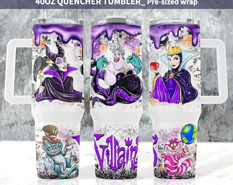 Villains 40oz Tumbler Wrap, Villains Character 40oz Tumbler Wrap, Cartoon Tumbler Wrap PNG, Tumbler Sublimation Png Digital Download