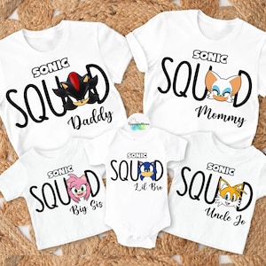 Sonic the Hedgehog Shirt, Sonic and Friend Shirt, Sonic Tails Shirt, Sonic Group Matching Shirt, Shadow the Hedgehog Party Shirt
