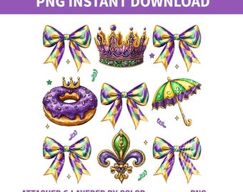 Mardi Gras Coquette PNG, Mardi Gras Png, Fleur De Lis Png, Mardi Beads Louisiana Festival Shirt Design, King Cake Png, Fat Tuesday Png