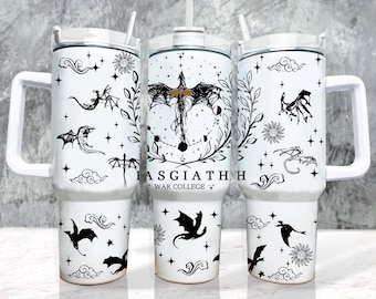 Basgiath War College Czwarte Skrzydło 40oz Tumbler Plik Svg Png, Plik laserowy Czwartego Skrzydła Tumbler, Velaris Bookish, Basgiath War Digital Download
