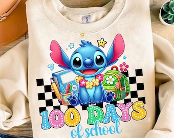 100 dni szkoły kreskówka Png, Stitch School Png, Wesołych 100 dni szkoły Png, Prezent dla dziecka do szkoły Png, Prezent dla nauczyciela na 100 dni Png