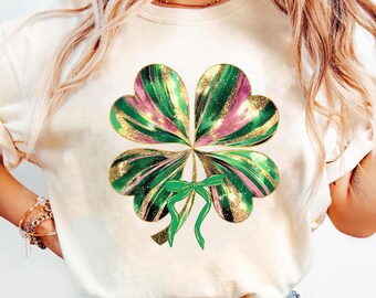 Not Lucky Just Blessed St. Patrick PNG, Glitter Coquette St. Patrick's PNG, Retro St. Patrick's Day, St Patrick's Day PNG, coquette bow png