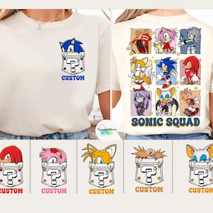 Multi-Characters Sonic the Hedgehog Shirt, Sonic and Friend Shirt, Sonic Tails Shirt, Sonic Group Matching, Shadow the Hedgehog Party Shirt