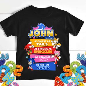 Personalized Sonic Birthday shirt, Custom Sonic Shirt, Sonic Hedgehog Birthday Shirt, Birthday Boy Girl Shirt, Custom Family Birthday Shirt