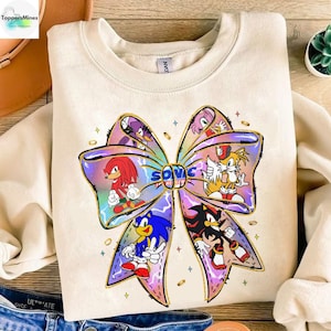 Sonic the Hedgehog Bow Quette Shirt, Sonic and Friend Shirt, Sonic Tails Shirt, Sonic Group Matching Shirt, Shadow the Hedgehog Party Shirt
