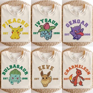 Anime Poke Embroidered Sweatshirt, Poke Shirt, Embroidered Tee, Design Embroidered Shirt, Anime Sweatshirt, Best Gift, Anime Poke