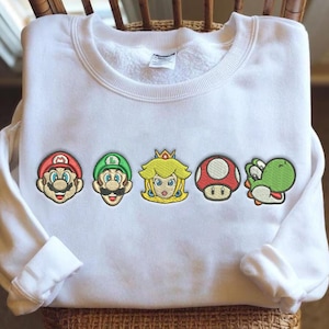 Super Game Embroidered Sweatshirt, Retro Gamer Family Embroidered Hoodie, Gamer Vacation Outfit, Kids & Adults Sweaters