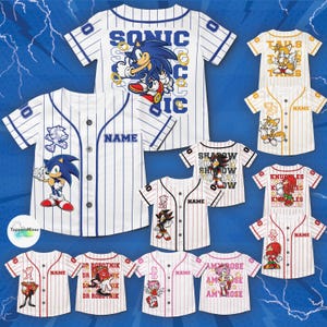 Custom Sonic The Hedgehog Baseball Jersey, Personalized Number & Name Sonic Jersey, Sonic party jersey, Birthday gift for Kids