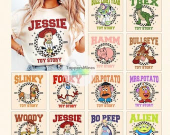 Bundle 12 Pngs Toy Story png, Multi character Woody Buzz Lightyear PNG, You've got a friend in me, checkered Png, family trip matching png