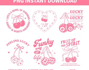 Valentine SVG PNG Bundle - Cute Cherry Designs for Cricut  Sublimation | Romantic Digital Files for T-Shirts, Mugs, Stickers